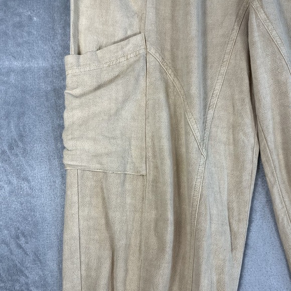 Urban Outfitters Oversized Beige Linen Blend Utility Joggers Womens S  Pockets - Picture 4 of 14